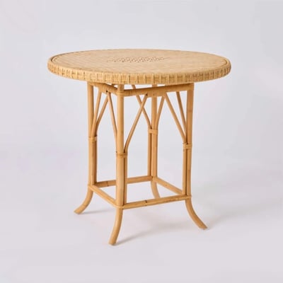 Table guéridon en rotin tressé EUGENIE KOK