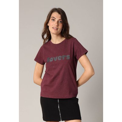 T-shirt en 100% coton imprimé lovers pailleté LOLOVER DEELUXE