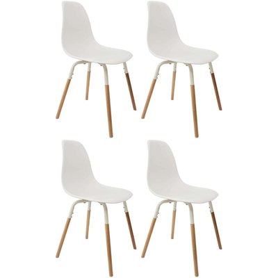Chaise scandinave pieds métal et bois de hêtre Phenix (Lot de 4) CMP