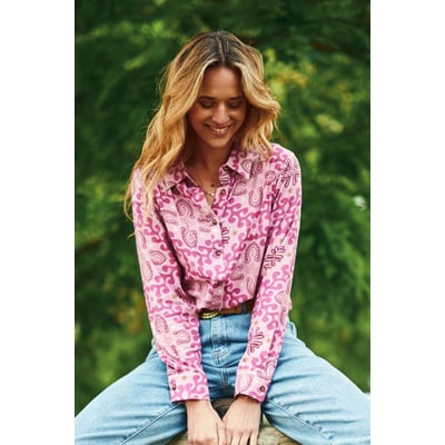 Chemisier manches longues col chemise imprimé ethnique CLEMO LA PETITE ETOILE