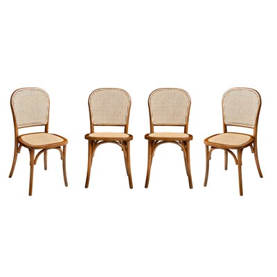 Chaise vintage bois et rotin (lot de 4) MONTPARNASSE SWEEEK