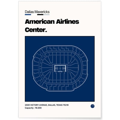 Affiche American Airlines Center - Dallas Mavericks L'AFFICHERIE
