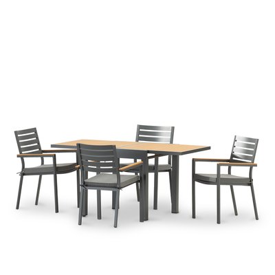 Salon de jardin, 4 chaises, OSAKA DEFORA HOME