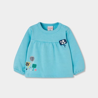 Sweat-shirt bébé fille en molleton imprimé fleurs BOBOLI