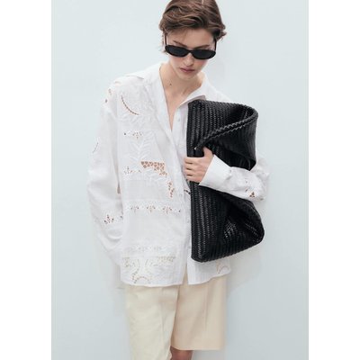 Chemise oversize brodée MANGO