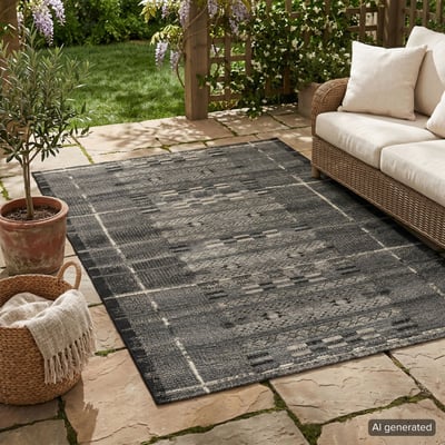 Tapis d'extérieur tissé plat à motifs géométriques - AURORA GINO FALCONE