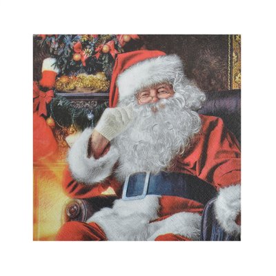 Lot de 20 serviettes en papier Pere noel dans son fauteuil DOUCEUR D'INTÉRIEUR