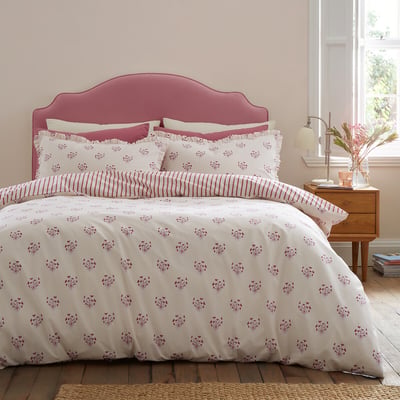 Hand Gathe Posy Cotton Reversible Duvet Cover Set EMILY BOND