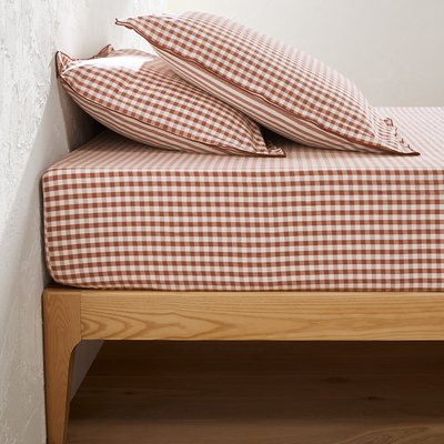 Drap housse coton seersucker bonnet 30 cm, Cottage LA REDOUTE INTERIEURS