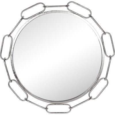 miroir mural chaîne métal argenté design décoratif RECOLLECTION