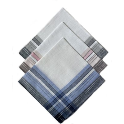 Lot de 12 mouchoirs Homme MAURICE  100% coton DECORATIE