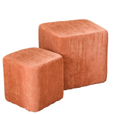 Lot de 2 poufs déco en velours côtelé VINTAGE FUTURE HOME