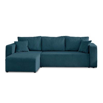Canapé d'Angle Convertible en Velours côtelé 4 places - TOPAZE LISA DESIGN