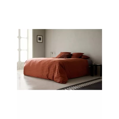 Housse de couette satin 300 fils rayures lit 180/200 cm MANGO HOME