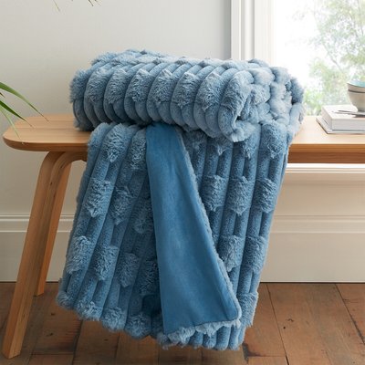 Carved Faux Fur Throw BIANCA FINE LINENS