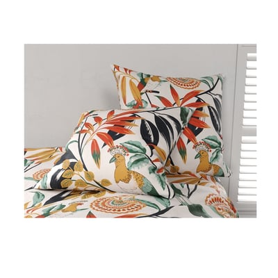 Housse couette + taie Geometrique Perroquet tropical EDEN