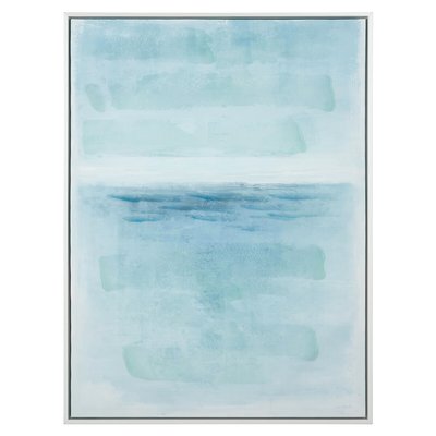 80 x 60cm Blues Abstract Canvas with White Frame SO'HOME