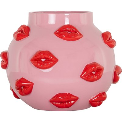 Vase décoratif  à lèvres rouges en polyresine design tendance RECOLLECTION