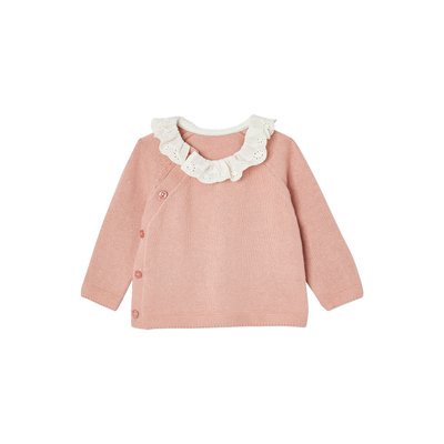 Pull avec col en broderie anglaise VERTBAUDET