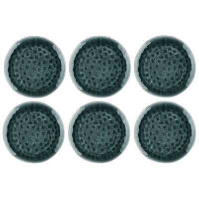 Lot de 6 assiettes plates en grès, MOON BJORN
