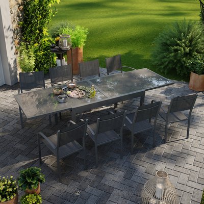 Table de jardin en aluminium extensible, LIO 8 AVRIL PARIS