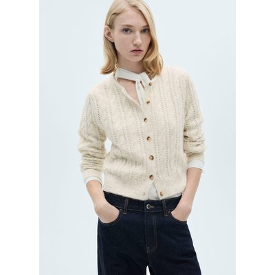 Cardigan torsadé détails ajourés MANGO