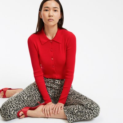 Cardigan col montant en fine maille, boutonné LA REDOUTE COLLECTIONS