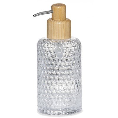 Distributeur de Savon en Verre Taillé et Bois WADIGA