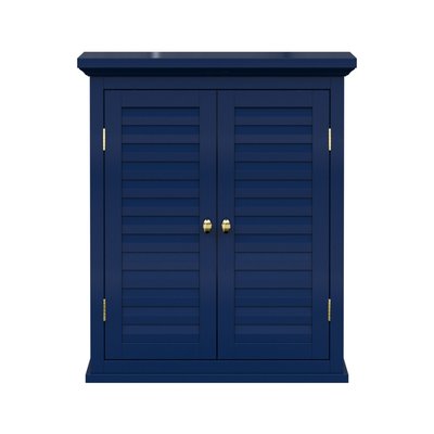 Armoire Murale 2 Portes Lamelles Bleu Marine TEAMSON HOME