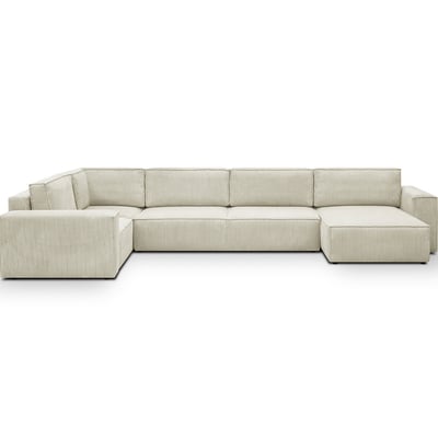 Canapé d'angle gauche convertible 8 places en velours côtelé - HARPER MOD HOMIFAB