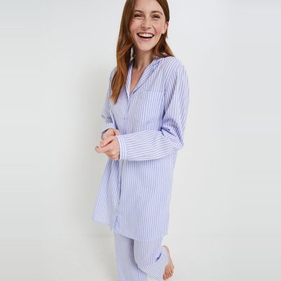 Chemise de nuit rayée en coton BIO MONOPRIX LINGERIE