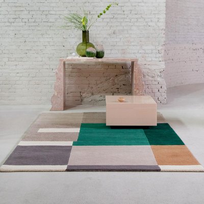Tapis salon et chambre fait main en laine motif géométrique BASS UN AMOUR DE TAPIS