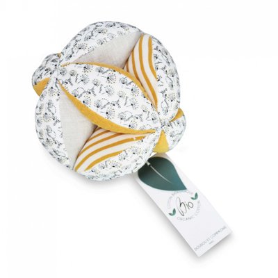Balle d'éveil hochet Pollen l'abeille bio DOUDOU ET COMPAGNIE