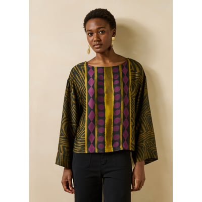 Top ample fluide manches longues imprimé zèbre LA FEE MARABOUTEE