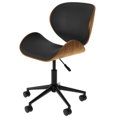 Chaise de bureau pivotante en cuir synthétique 79-91cm (à l'unité) - BAUDOIN RENDEZ-VOUS DÉCO