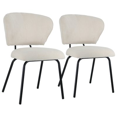 Lot de 2 chaises en velours côtelé, NILSA HAPPY GARDEN