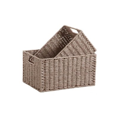 Corbeilles de rangement en papier cordé taupe AUBRY GASPARD