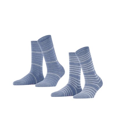 Chaussettes Fine Stripe 2-Pack Coton (biologique) Opaque ESPRIT