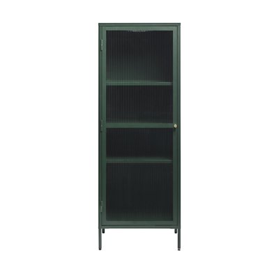 Colonne de rangement 1 porte en verre strié et métal H160cm- BJORN DRAWER