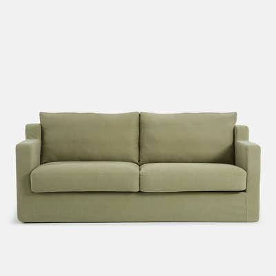 Canapé droit déhoussable, 2, 3 ou 4 places, en coton et lin, LINETTO LA REDOUTE INTERIEURS