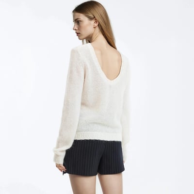 Jumper in Wool and Alpaca Blend with Plunge Back LA REDOUTE COLLECTIONS