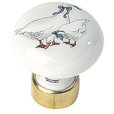 Bouton De Tiroir Base Laiton Décor Oies Ø30 Mm MERIGOUS