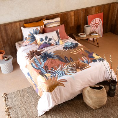 Housse de couette coton SONORA CARRE BLANC