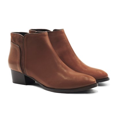 Bottine moyen talon cuir lisse JULES & JENN
