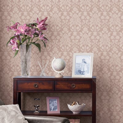 Papier peint damassé fleuri Semington Silhouette LAURA ASHLEY