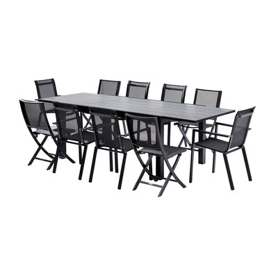 Ensemble en aluminium, 10 sièges HPL WILSA GARDEN