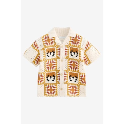 Polo manches courtes en crochet et col revers NEXT