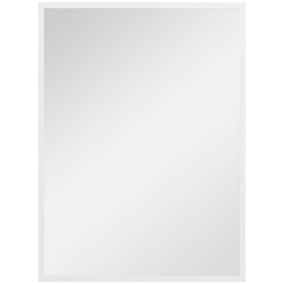 Miroir mural rectangulaire dim. 60L x 80H cm MDF blanc HOMCOM