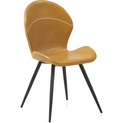 Chaise tapissée moutarde assise confortable pieds métal RECOLLECTION
