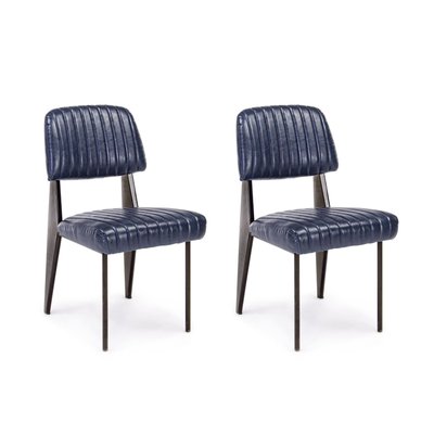 Chaise simili et métal  Vintage (lot de 2) - CLARK HELLIN, DEPUIS 1862